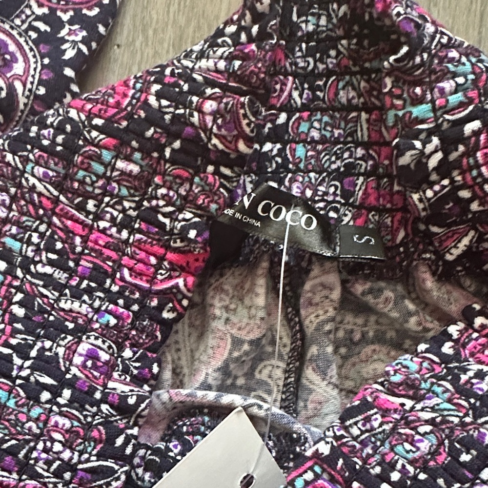 Urban Coco Paisley Print Casual Pants Pink and Black - Picture 2 of 4